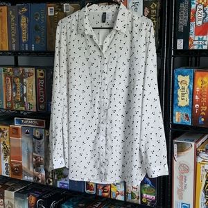 Plus size cherry print button up